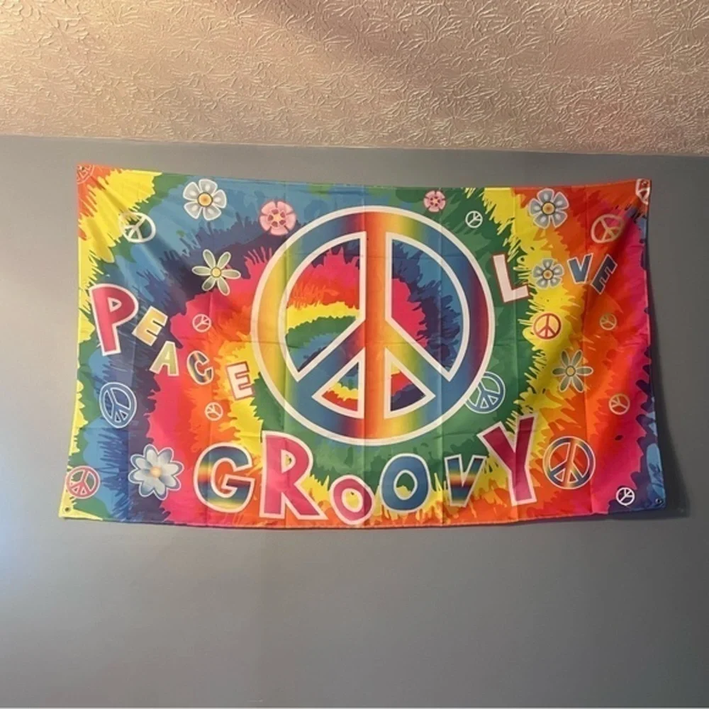 70s Groovy Decoration Banner Hippie Theme Party Photography Background